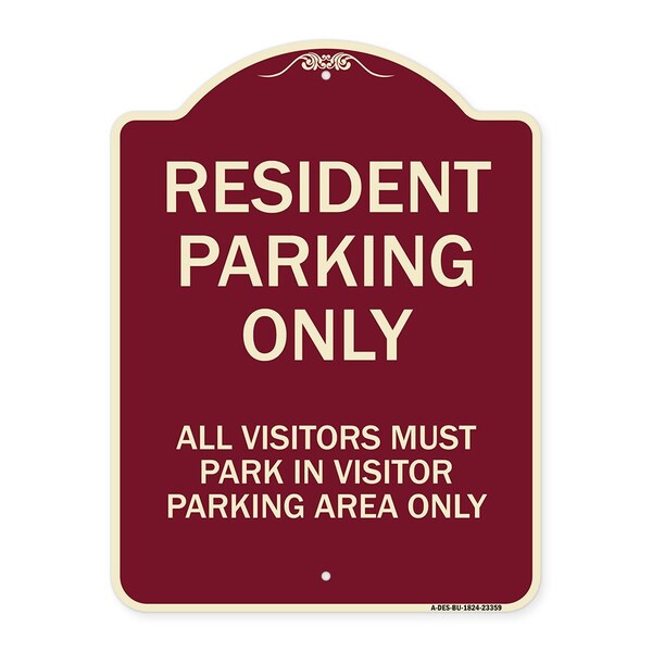 Parking Resident Parking Only All Visitors Must Park in Visitor Parking Area Only, BU-1824-23359
